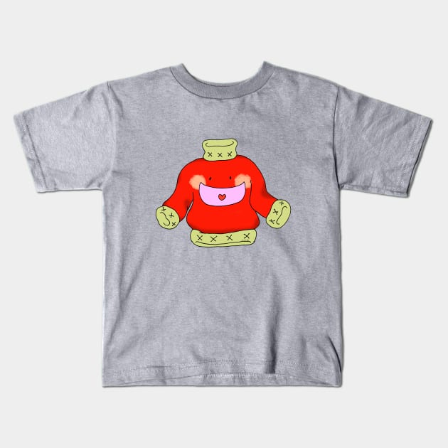 red Christmas jumper Kids T-Shirt by cartoonygifts